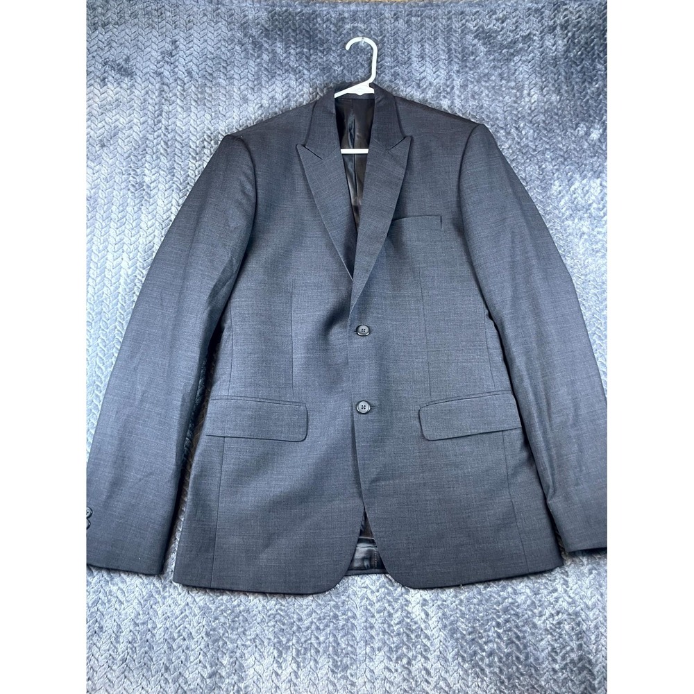 Billionaire Couture Roma Blazer Jacket Mens 36R Gray Peak Lapel Single Breasted